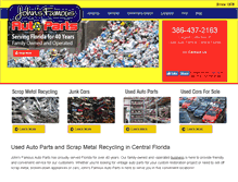 Tablet Screenshot of johnsfamousautoparts.com